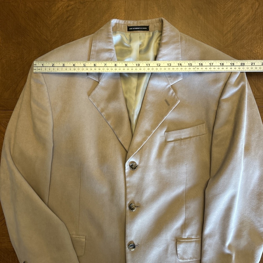 Bill Blass Micro Suede Sport Coat Mens 42S 3-Button Polyester Blazer Suit Jacket - Picture 12 of 16
